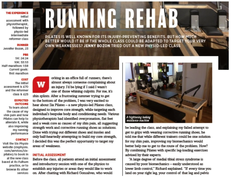 Running Rehab: The benefits of tailored Pilates @womensrunninguk 1 Six Physio